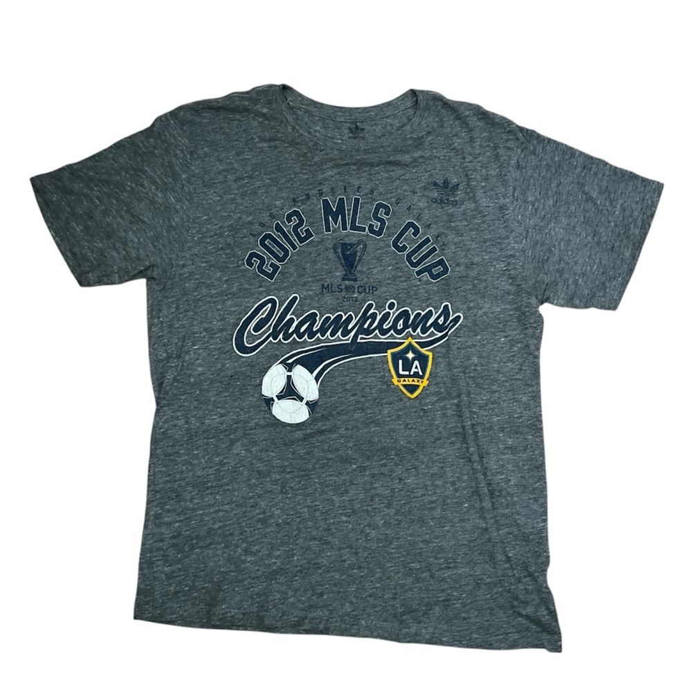 Vintage LA GALAXY MLS CUP 2012 CHAMPIONS Soccer Adidas  T-SHIRT Unisex SZ Large